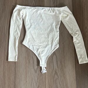 JLUXLABEL White Off The Shoulder Bodysuit